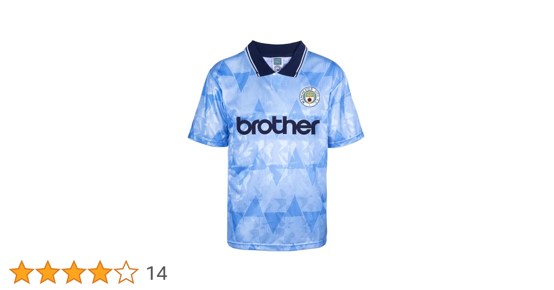 Score Draw Manchester City 1989 Retro Football Shirt Sky XS